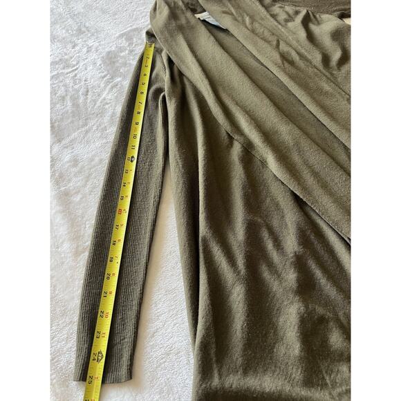 Boden Wool Open Front Army Green Open Front Longline Cardigan Sweater US 8 UK 12 - Picture 11 of 14
